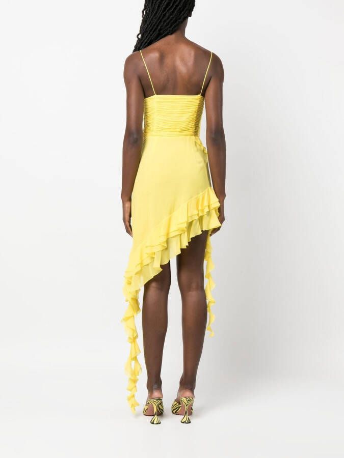 Alessandra Rich Asymmetrische jurk Geel