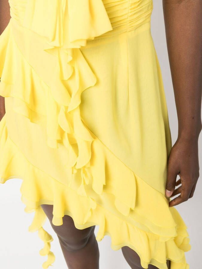 Alessandra Rich Asymmetrische jurk Geel