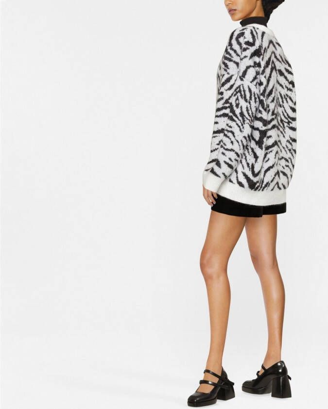 Alessandra Rich Vest met zebraprint Wit