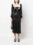 Alessandra Rich Midi-jurk met volant kraag Zwart - Thumbnail 2
