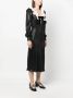 Alessandra Rich Midi-jurk met volant kraag Zwart - Thumbnail 3