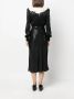 Alessandra Rich Midi-jurk met volant kraag Zwart - Thumbnail 4