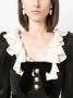 Alessandra Rich Midi-jurk met volant kraag Zwart - Thumbnail 5