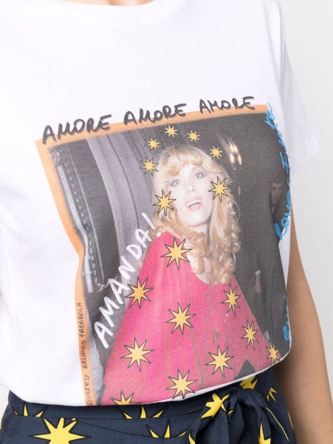 alessandro enriquez T-shirt met fotoprint Wit