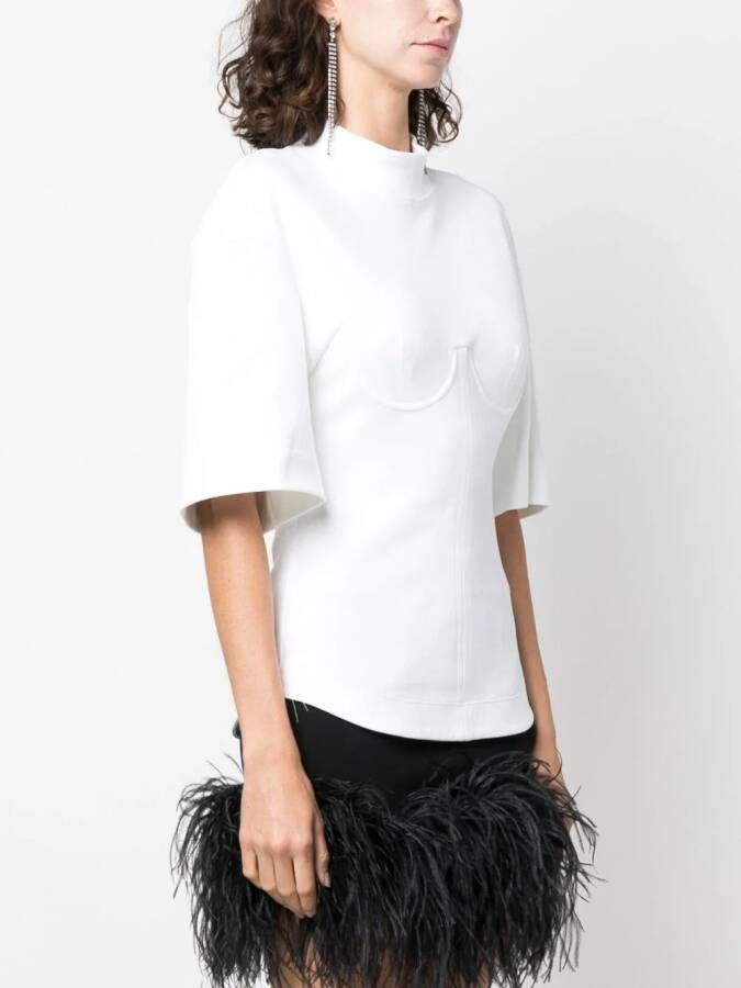ALESSANDRO VIGILANTE Blouse met trechterhals Wit