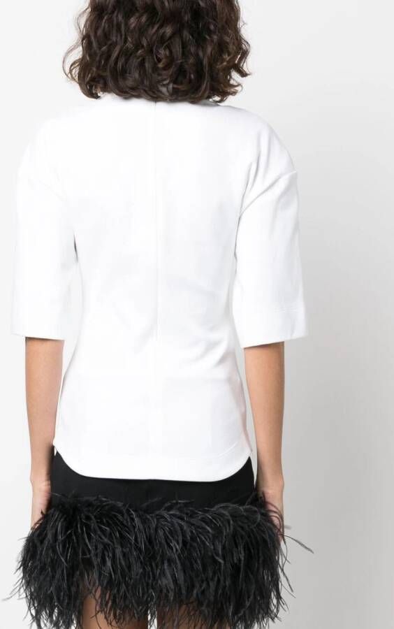 ALESSANDRO VIGILANTE Blouse met trechterhals Wit