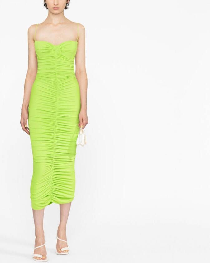 Alex Perry Midi-jurk met ruches Groen