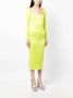 Alex Perry Midi-jurk met vierkante hals Groen - Thumbnail 3