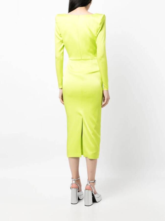 Alex Perry Midi-jurk met vierkante hals Groen