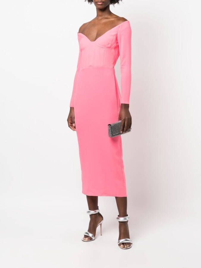 Alex Perry Off-shoulder jurk Roze