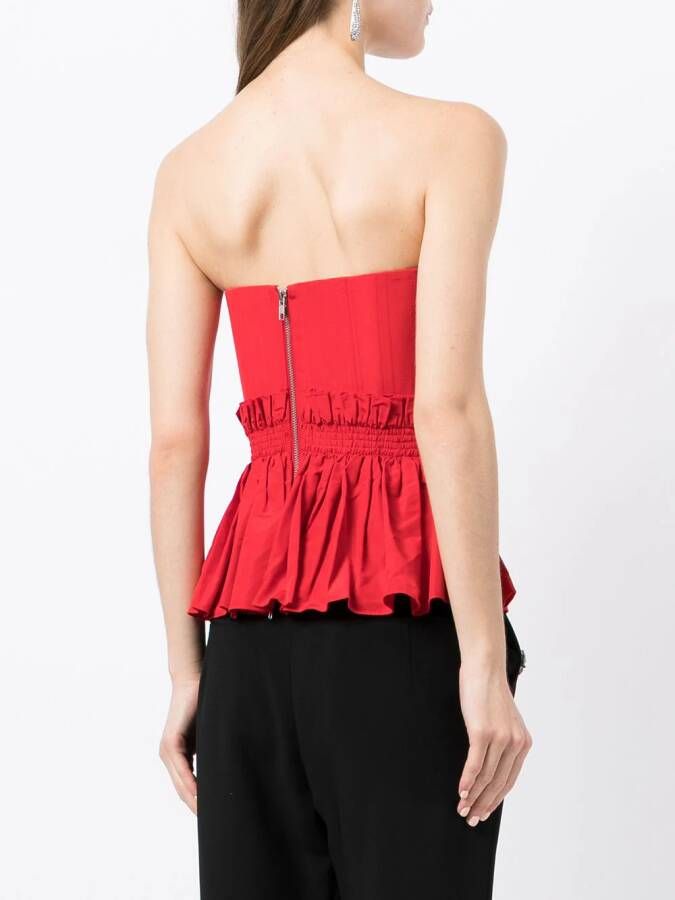 Alex Perry Strapless bustier Rood