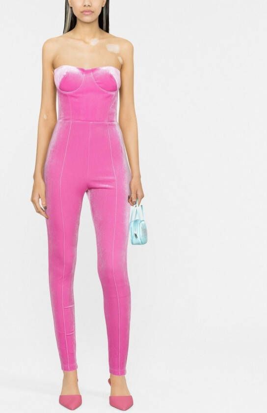 Alex Perry Strapless catsuit Roze