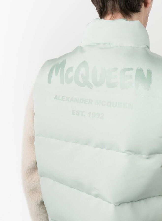 Alexander McQueen Bodywarmer met logoprint Groen