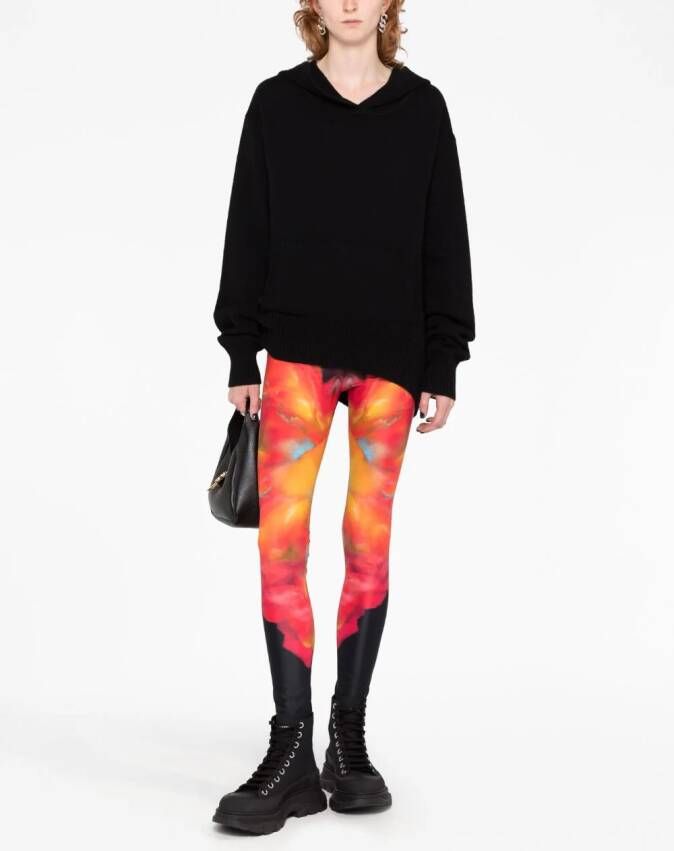Alexander McQueen Legging met abstracte print Zwart