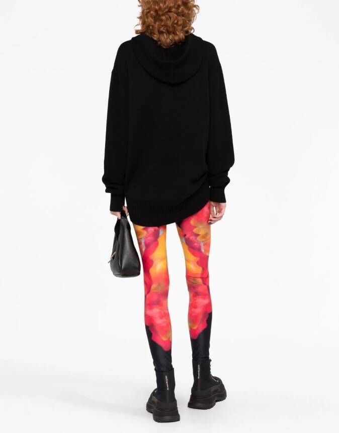 Alexander McQueen Legging met abstracte print Zwart