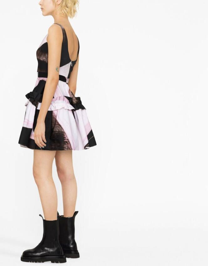 Alexander McQueen Mini-jurk met abstracte print Zwart