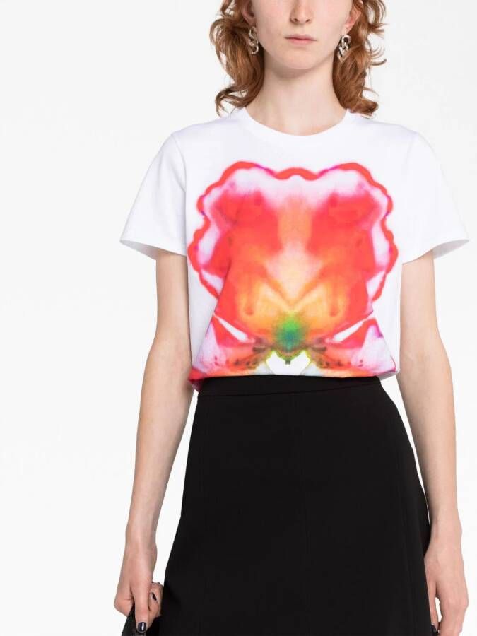 Alexander McQueen T-shirt met abstracte print Wit