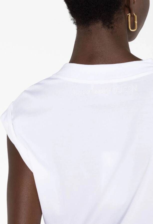 Alexander McQueen Asymmetrisch T-shirt Wit