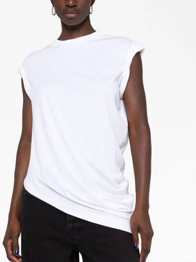 Alexander McQueen Asymmetrisch T-shirt Wit