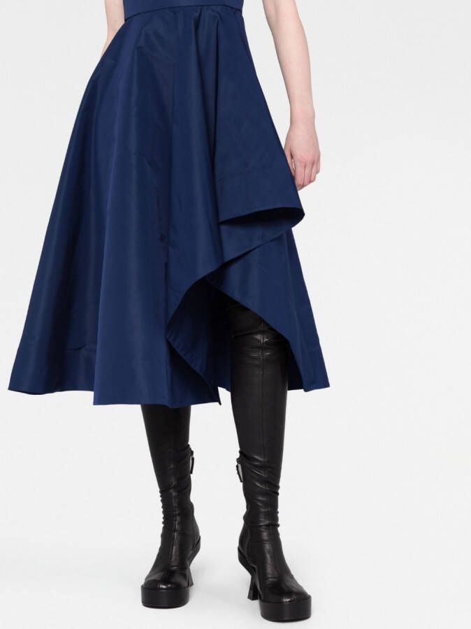 Alexander McQueen Asymmetrische midi-jurk Blauw