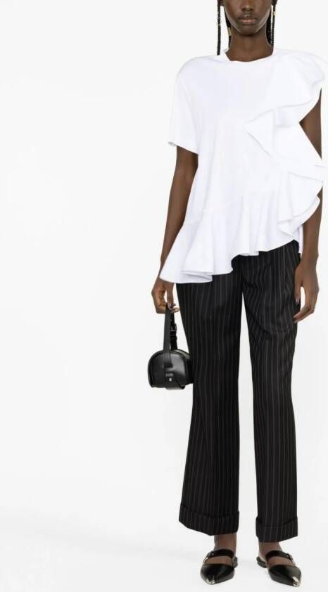 Alexander McQueen T-shirt met ruches Wit