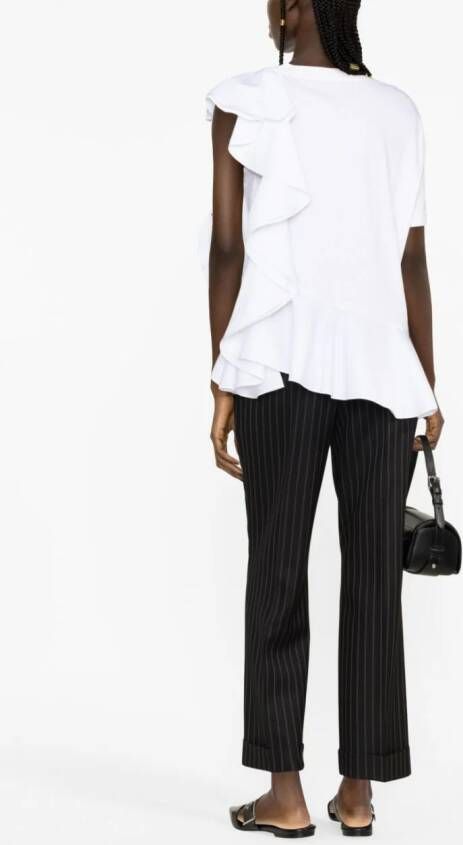 Alexander McQueen T-shirt met ruches Wit