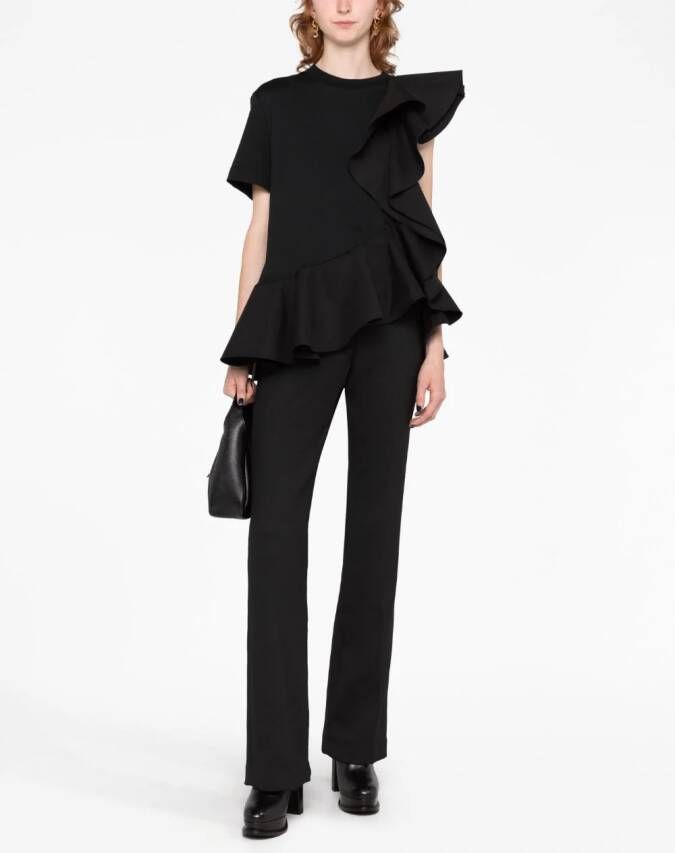 Alexander McQueen T-shirt met ruches Zwart