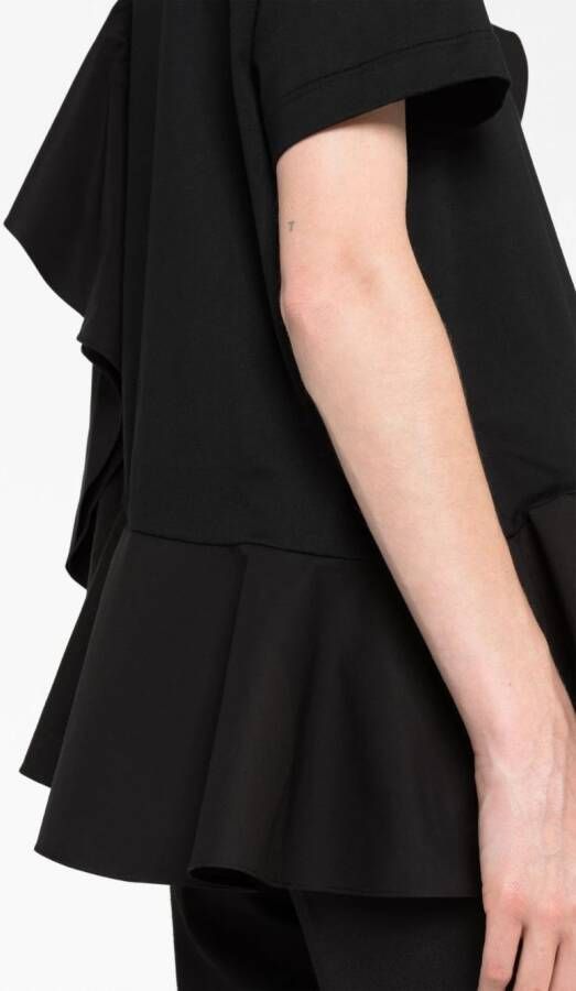 Alexander McQueen T-shirt met ruches Zwart