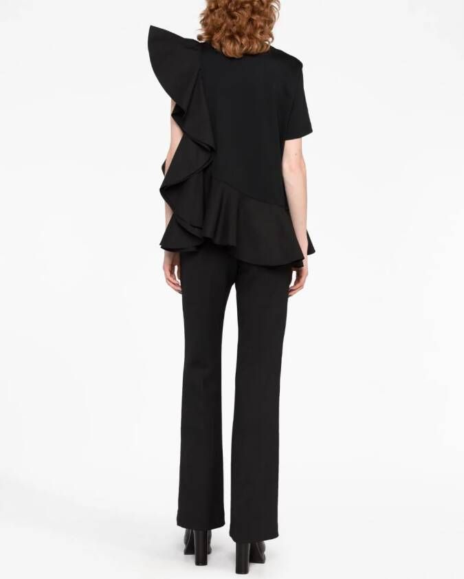 Alexander McQueen T-shirt met ruches Zwart