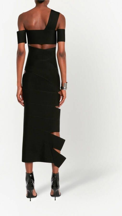 Alexander McQueen Asymmetrische jurk Zwart
