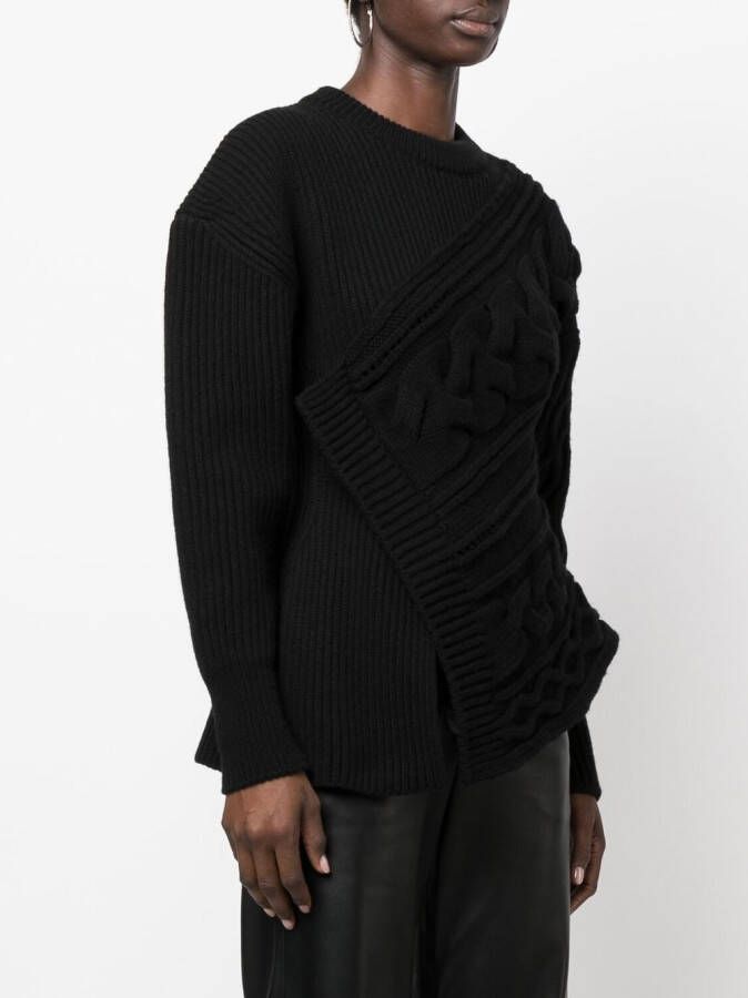 Alexander McQueen Asymmetrische trui Zwart