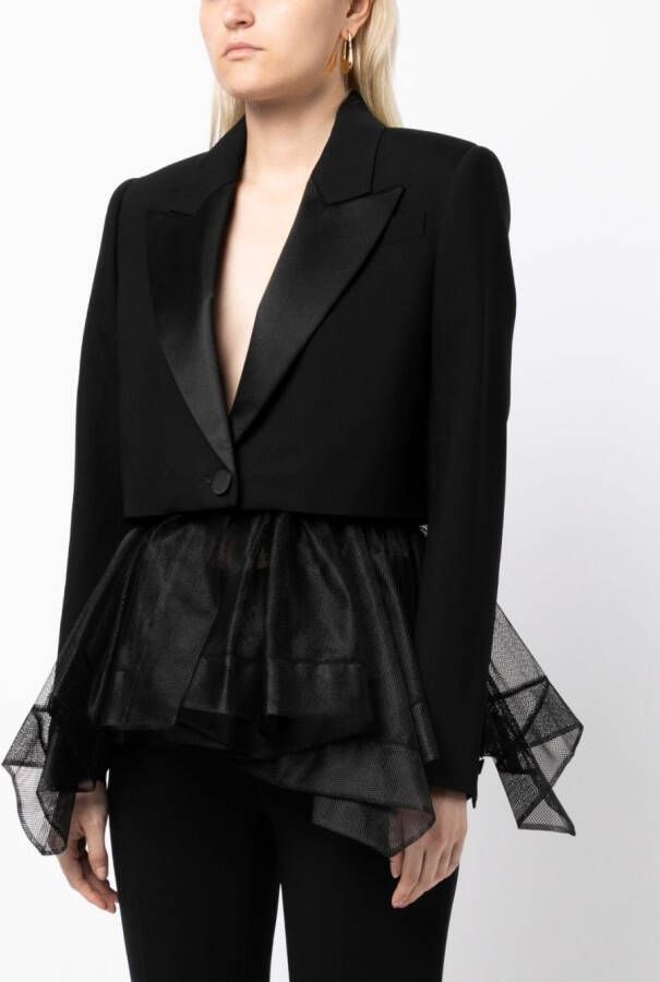 Alexander McQueen Blazer met enkele rij knopen Zwart