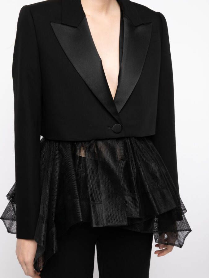 Alexander McQueen Blazer met enkele rij knopen Zwart
