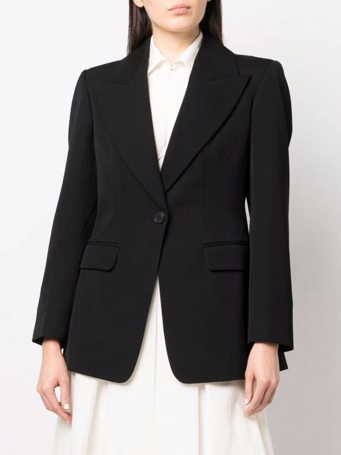 Alexander McQueen Blazer met enkele rij knopen Zwart