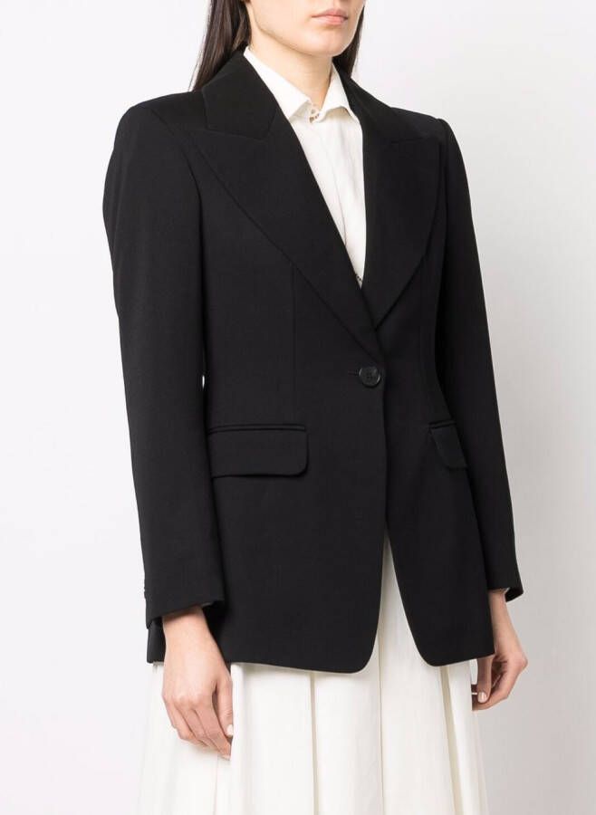 Alexander McQueen Blazer met enkele rij knopen Zwart