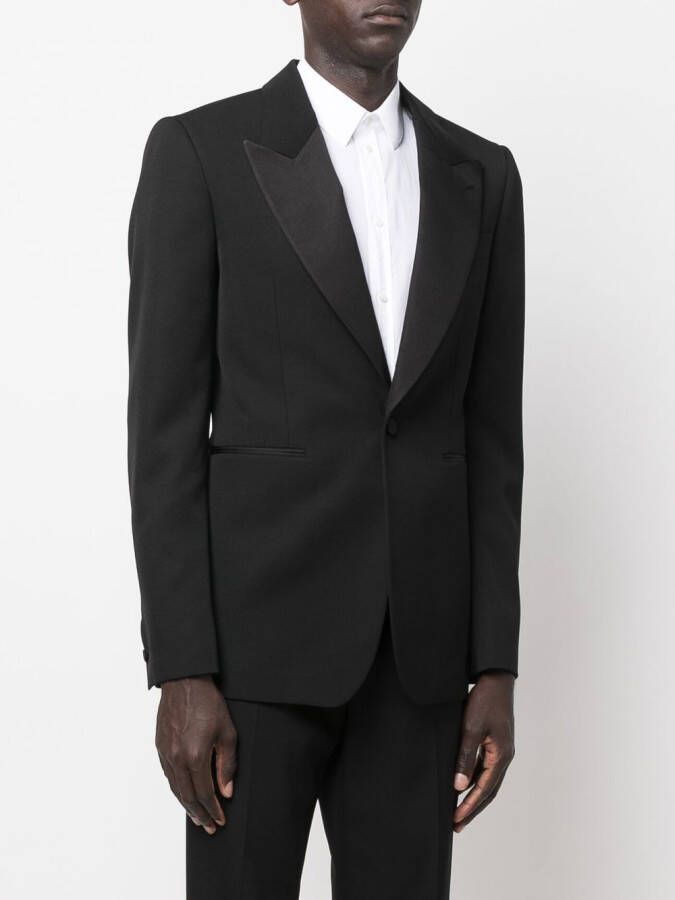 Alexander McQueen Blazer met enkele rij knopen Zwart