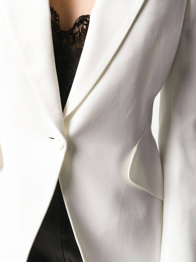 Alexander McQueen Blazer met gestructureerde schouders Wit