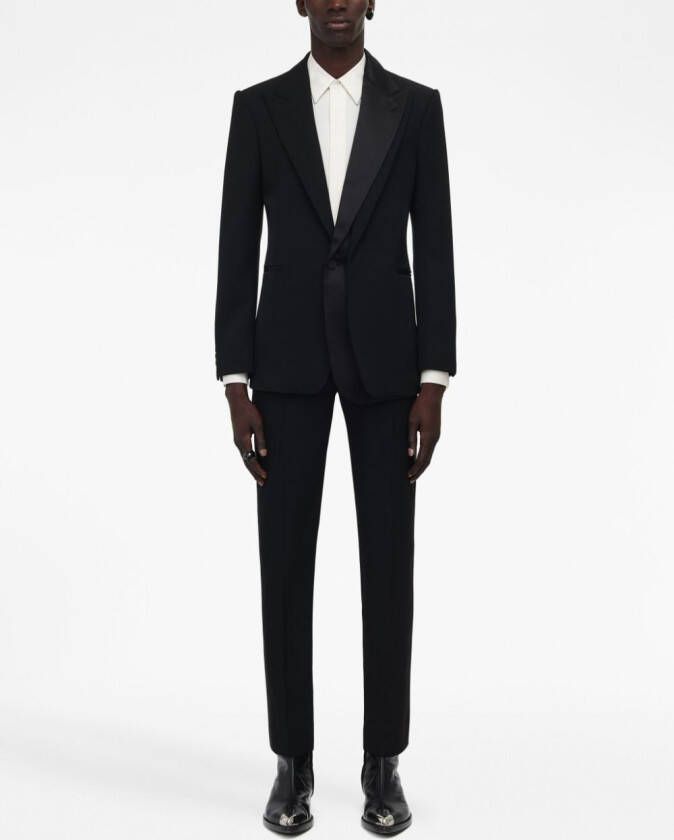 Alexander McQueen Blazer met print Zwart