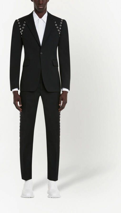 Alexander McQueen Blazer met ringlets Zwart