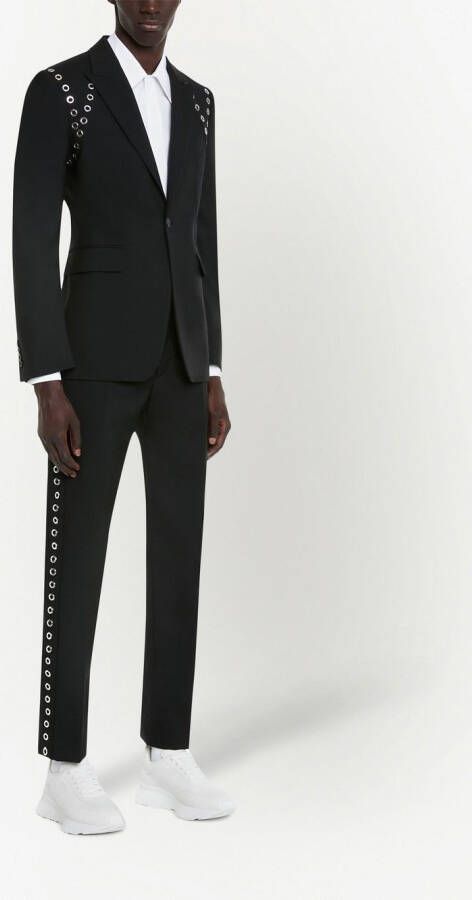 Alexander McQueen Blazer met ringlets Zwart