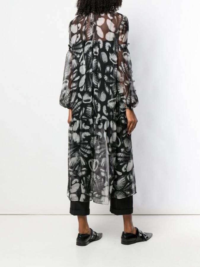 Alexander McQueen Blouse met schelpenprint Zwart