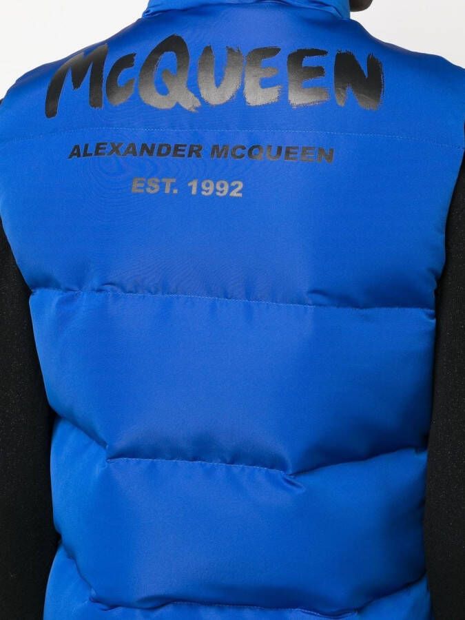 Alexander McQueen Bodywarmer met logoprint Blauw