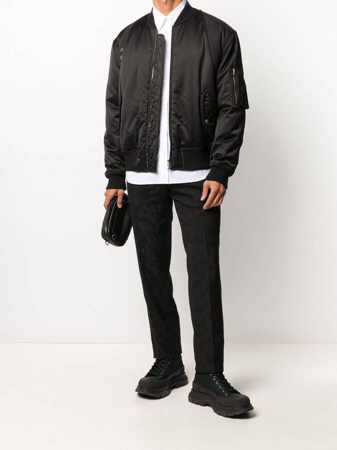 Alexander McQueen Boxy bomberjack Zwart