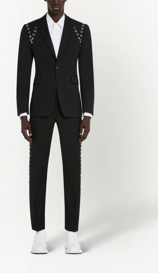 Alexander McQueen Broek met ringlets Zwart