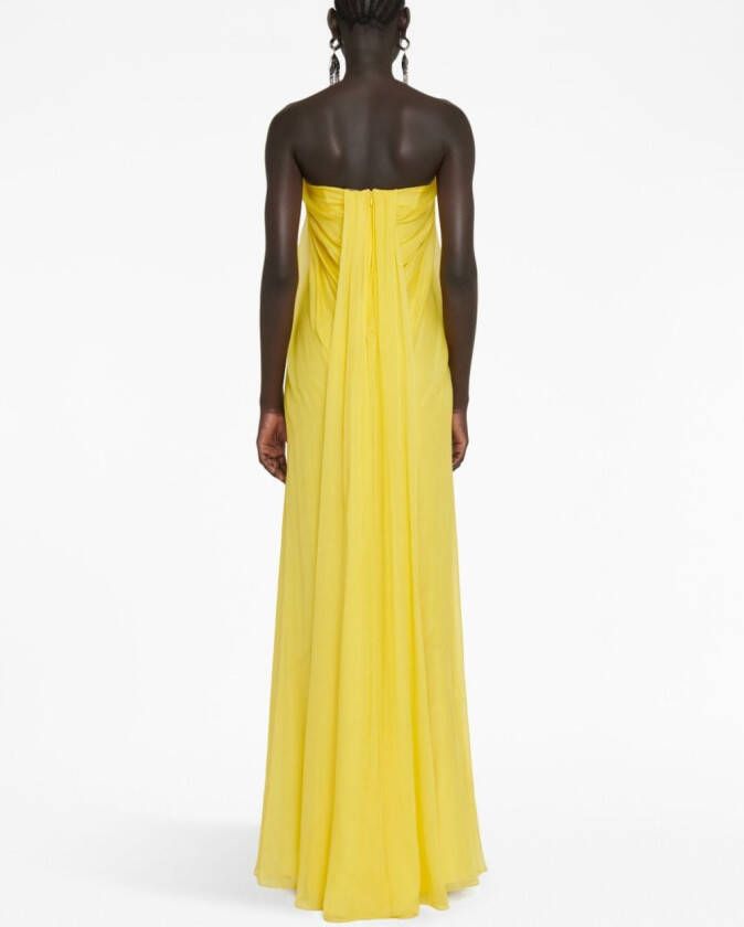 Alexander McQueen Chiffon maxi-jurk Geel