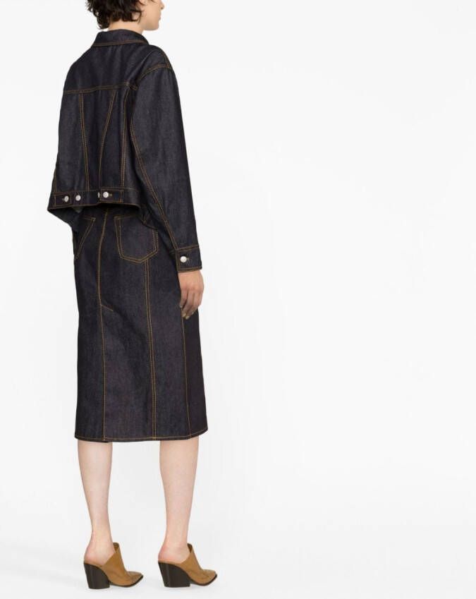 Alexander McQueen Denim midi-rok Blauw