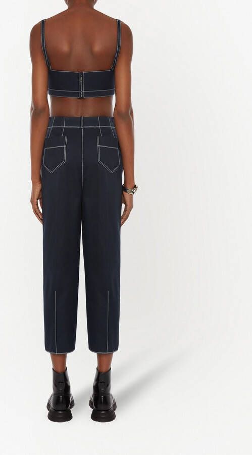 Alexander McQueen Cropped top Blauw