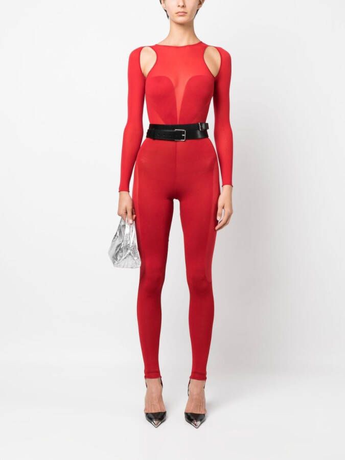 Alexander McQueen Jumpsuit met lange mouwen Rood