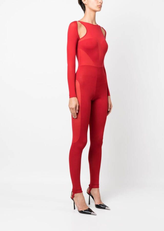 Alexander McQueen Jumpsuit met lange mouwen Rood