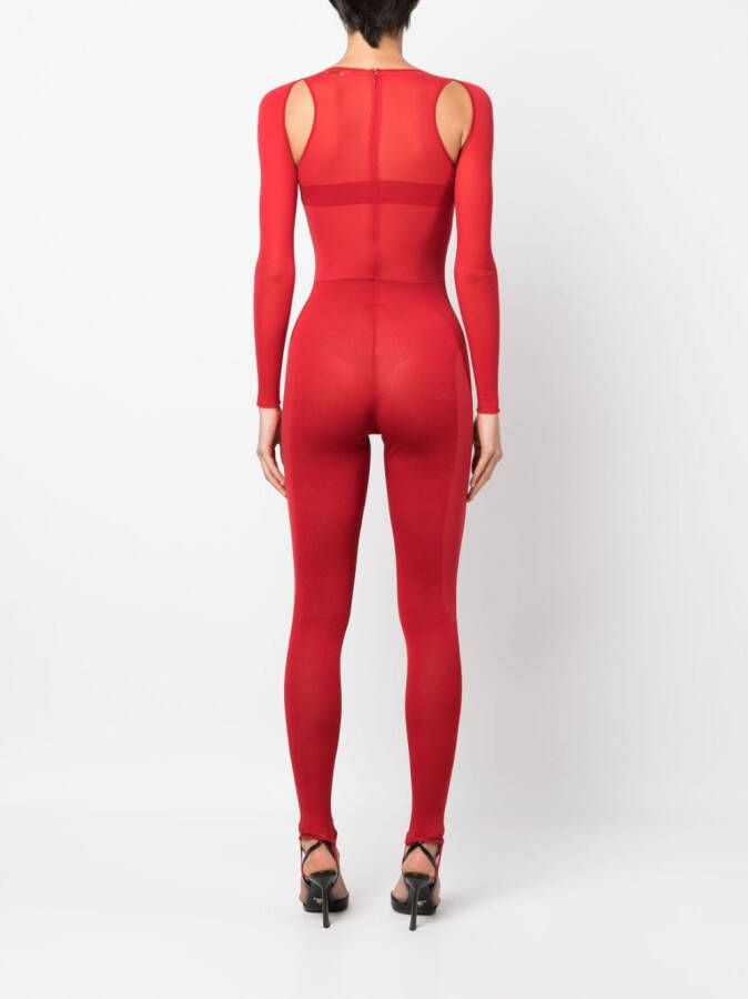 Alexander McQueen Jumpsuit met lange mouwen Rood